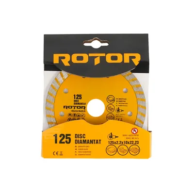 Disc diamantat turbo ROTOR 125x2.2x10x22.23 mm pentru beton armat