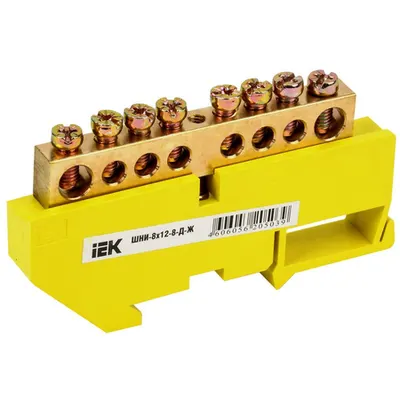 Neutral bus bar with DIN-Izolator SHNI-8x12-8-D-ZH