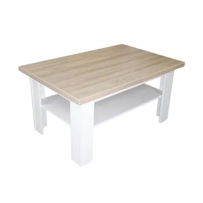 Masuta cafea Lisolo Sonoma cu Alb, 100 x 65 x 50 cm