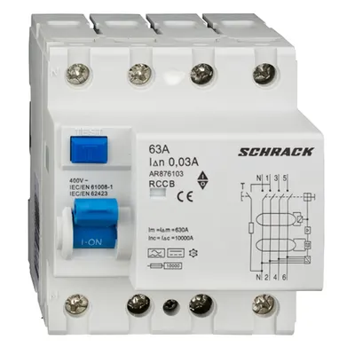 Intreruptor diferential AMPARO 10kA, 63A, 4p , 30mA, tip B