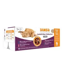 IAMS Cat Delights Adult All Breeds Land&amp;Sea In Jelly Pouch 48 X 85 g