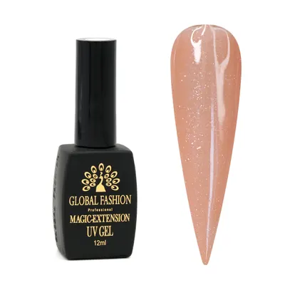Gel UV cu sclipici, Magic-Extension, Global Fashion, 12 ml, Roz, G08 Engros