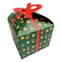 Cutie Crăciun cu mâner dublu - verde (set 12 buc) 12x12x10cm - Default Title