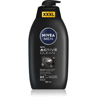 NIVEA MEN Active Clean gel de duș pentru barbati 887 ml