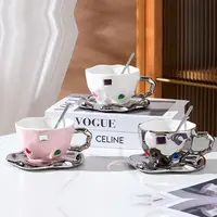 Ceașcă Morello - Pebble, cu farfurioară și linguriță, 220 ml, alb