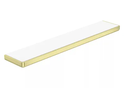 Raft baie Roca Tempo A817027VA0, montare pe perete, 600 x 110 mm, metal/sticla, mat, Alama