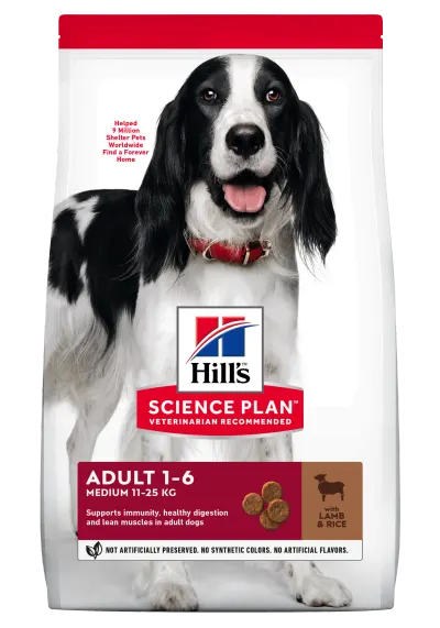 Hrana uscata caini, Hill's Science Plan Canine Adult Medium Lamb and Rice, 2.5 kg
