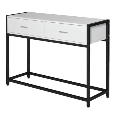 HOMCOM Consolă Modernă cu 2 Sertare, Masă pentru Hol sau Living, Design Elegant, 120x34x81 cm | Aosom Romania