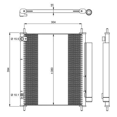 Radiator AC condensator cu uscator potrivit CITROEN C-ZERO; MITSUBISHI I; PEUGEOT ION Electric 07.09