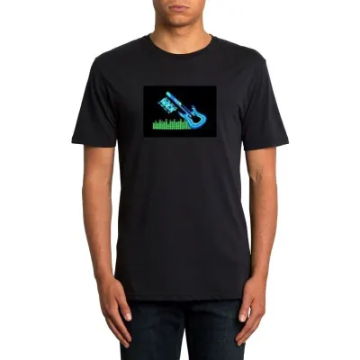 Tricou luminos cu egalizator Chitara ROCK, marime M, L