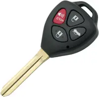 Carcasa Cheie Auto 4 Butoane Compatibila Toyota Corolla, RAV4, Yaris, Camry, Avalon – model 3+1 cu buton rosu PANIC