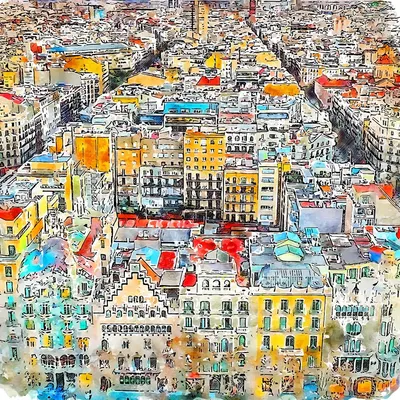 Tablou 90x90 cm Barcelona – Fedkolor