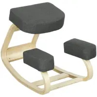Vinsetto Scaun Ergonomic pentru Genunchi din Mesteacăn și Pernă Gri | Aosom Romania