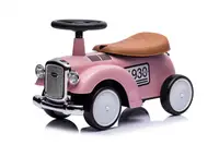 Masinuta premergator fara pedale, Kinderauto Retro Baby Car cu roti moi, roz