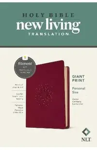 NLT Personal Size Giant Print Bible, Filament Enabled Edition (Red Letter, Leatherlike, Aurora Cranberry)