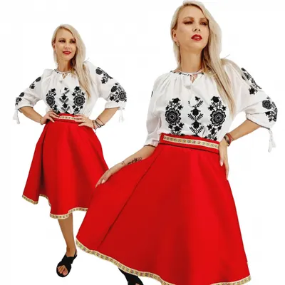 Set stilizat traditional format din ie si fusta 02