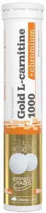 Gold L-carnitine 1000 + Chromium, portocale, 20 comprimate efervescente, Olimp