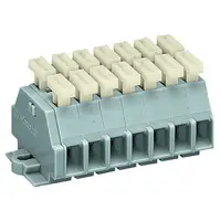 2-conductor terminal strip; 7-pole; on both sides with push-buttons; with fixing flanges; for screw or similar mounting types; Fixing hole 3.2 mm Ø; 2.5 mm²; CAGE CLAMP®; 2,50 mm²; gray