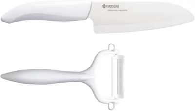 Set cuțit și decojitor KYOCERA , într-o cutie, albă