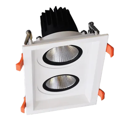 Spot Led Dublu Patrat Reglabil 2x30w 230v 3000k Alb