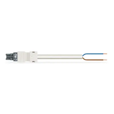 pre-assembled connecting cable; Eca; Socket/open-ended; 2-pole; Cod. L; H05VV-F 2 x 1.5 mm²; 7 m; 1,50 mm²; dark gray