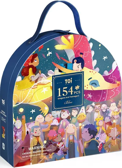 Puzzle pentru copii Toi World - Dragoni si copii, 154 piese