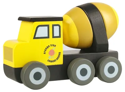 Jucărie din lemn Orange Tree Toys - Camion betonieră, galben