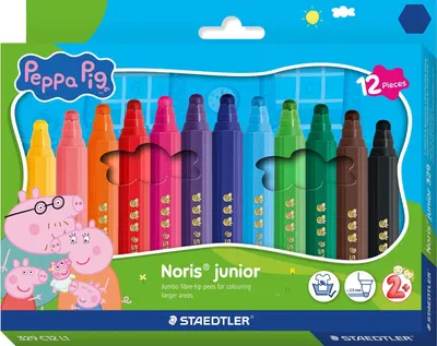 Carioci Staedtler Noris Junior - Peppa Pig, 12 culori