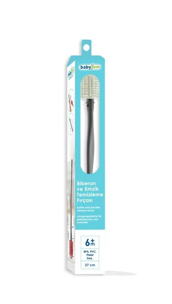 Perie pentru biberon si tetina BabyJem (Culoare Gri)