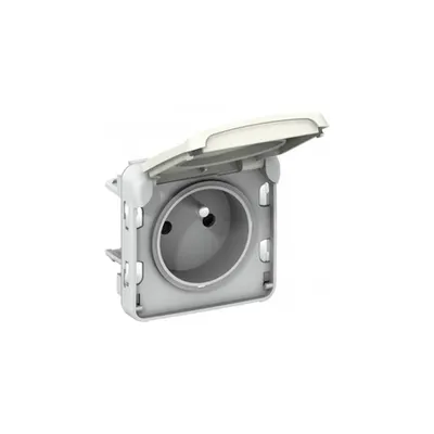priza Plexo IP55-Fr standard-2P+E+shutters automatic terminals-modular-alb