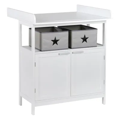 Comodă de copii albă cu masă de schimbat 75x100x87 cm Hamburg – Roba