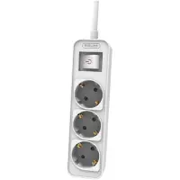 Prelungitor Philips CHP2134W/58, cu intrerupator, protectie copii, 3 prize, 1.5 m, Alb