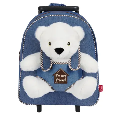 Rucsac Troller, Perletti, cu urs polar, pluș detașabil, 38 cm