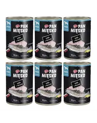 PAN MIĘSKO Curcan cu Cod Hrană umedă completă pentru câini 6x400 g