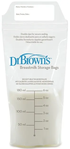 Pungi de lapte matern Dr. Brown's - 25 bucăți, 180 ml