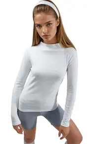 Bluza dama - Alb - Jerseu - Slim fit