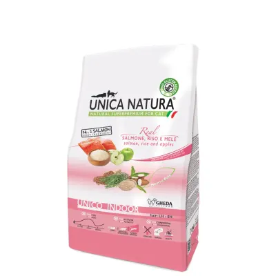 UNICA Natura Indoor, Somon și Orez, hrană uscată pisici, 1.5kg