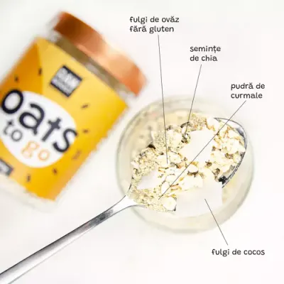 Oats To Go - Coconut Flakes - Mix cu Fulgi de Ovăz și Fulgi de Cocos, 110g | Rawboost