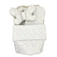 Set 4 in 1 cosulet pentru bebelusi MimiNu Premium Baby Cocoon 75x55 cm Meadow