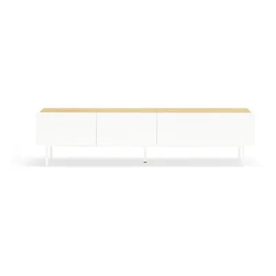 Masă TV albă/în culoare naturală cu aspect de lemn de stejar 180x45 cm Arista – Teulat