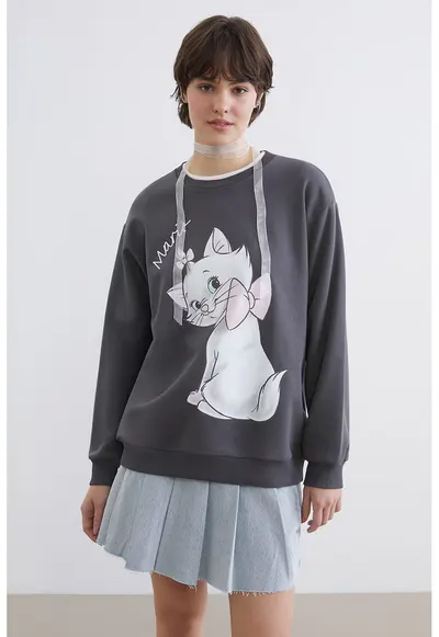 B;luza de trening supradimensionata The Aristocats - Gri antracit