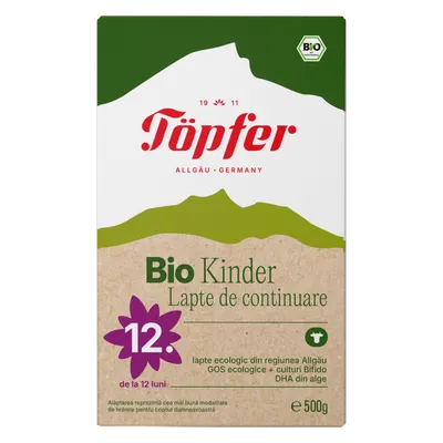 Lapte praf Bio Kinder Organic de la 12 luni, 500g, Topfer
