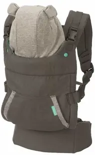 Marsupiu ergonomic cu glugă 2 în 1 Infantino – Gri