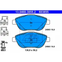 Set placute frana, frana disc ATE 13.0460-3855.2