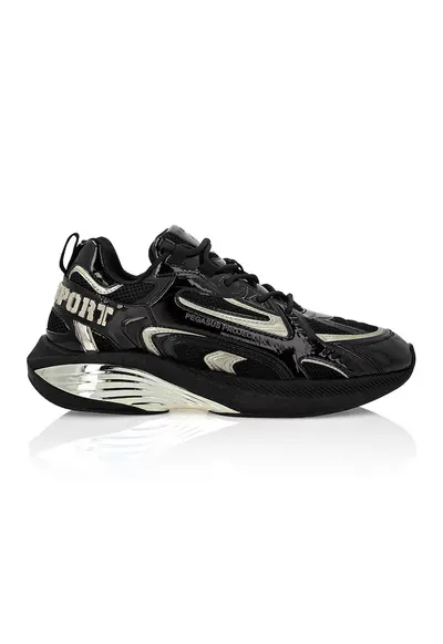 Pantofi sport Pegasus cu insertii din piele ecologica - Auriu/Negru