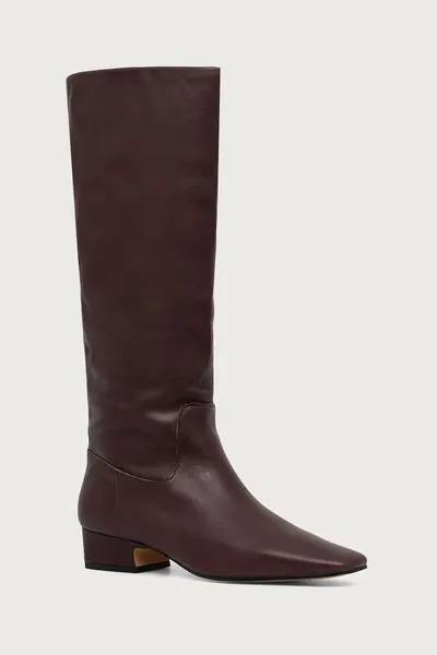 Steve Madden cizme cu toc pentru femei din piele Gwyneth