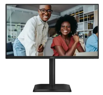 Monitor IPS LED AOC 23.8inch 24E4U, Full HD (1920 x 1080), HDMI, DisplayPort, Boxe, Pivot, 120 Hz, 4 ms (Negru)