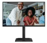 Monitor IPS LED AOC 23.8inch 24E4U, Full HD (1920 x 1080), HDMI, DisplayPort, Boxe, Pivot, 120 Hz, 4 ms (Negru)