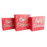 Set 3 cutii dreptunghiulare 3D mari Crăciun - Merry Christmas - Default Title