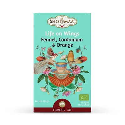 Ceai elements - life on wings - fenicul, cardamom si portocala bio 16dz x 2g 32g Shotimaa